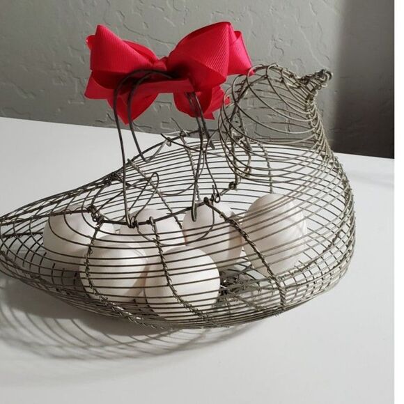 Wire Chicken Egg Collection Basket ~Vintage~ - Picture 6 of 6
